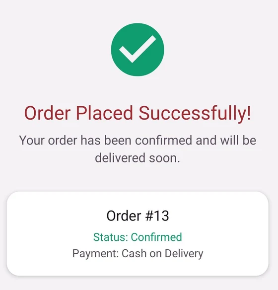 Tokieo order confirmation showing the order number and cash on delivery