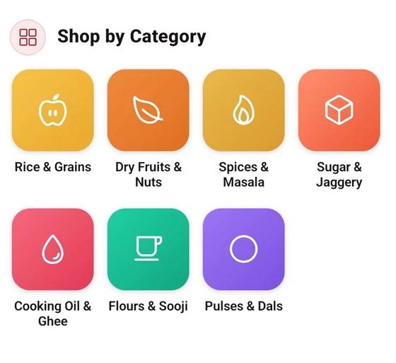 The Tokieo app home screen with the category grid