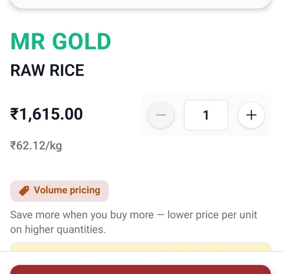 A Tokieo product page showing bag quantity and volume pricing